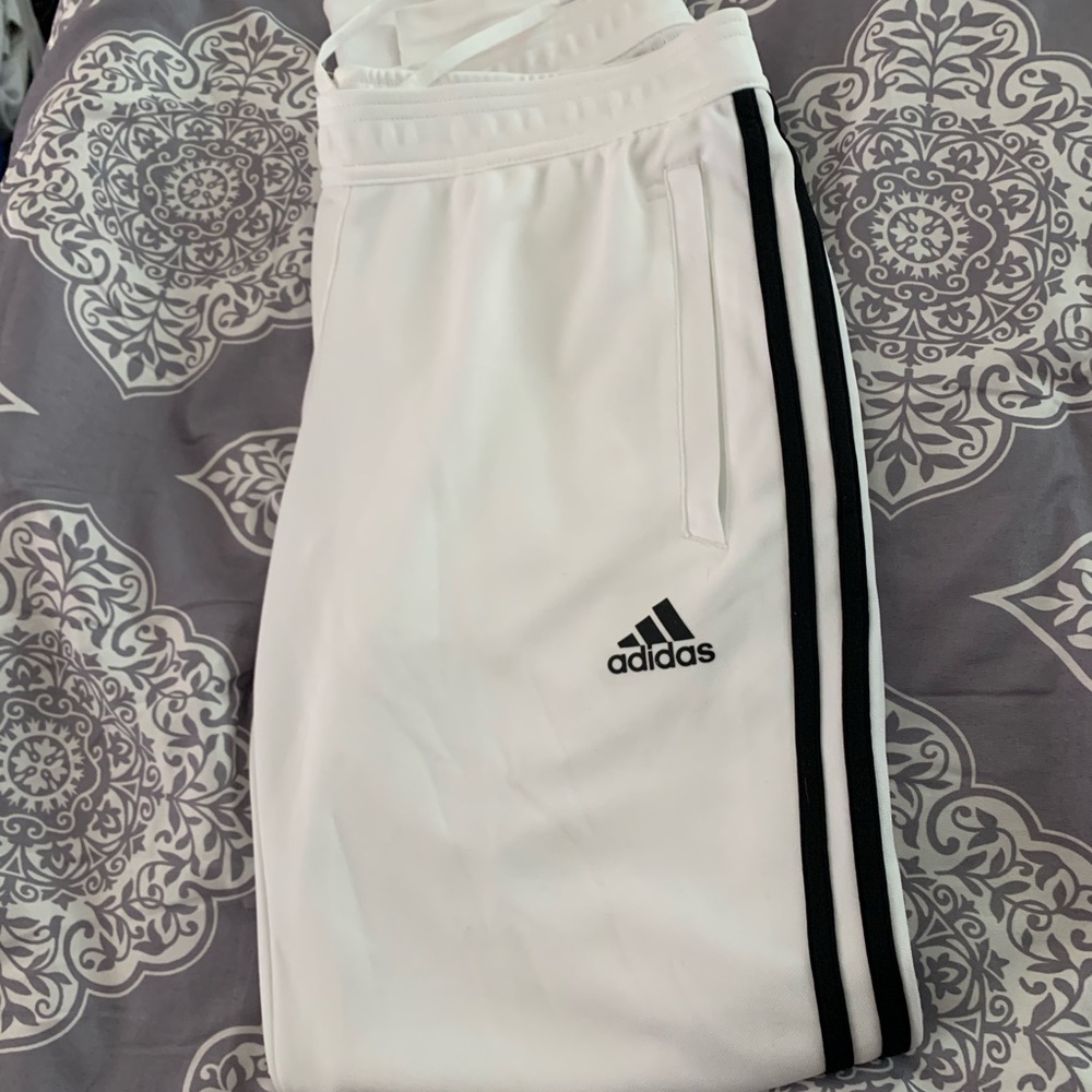 Adidas white joggers sweatpants